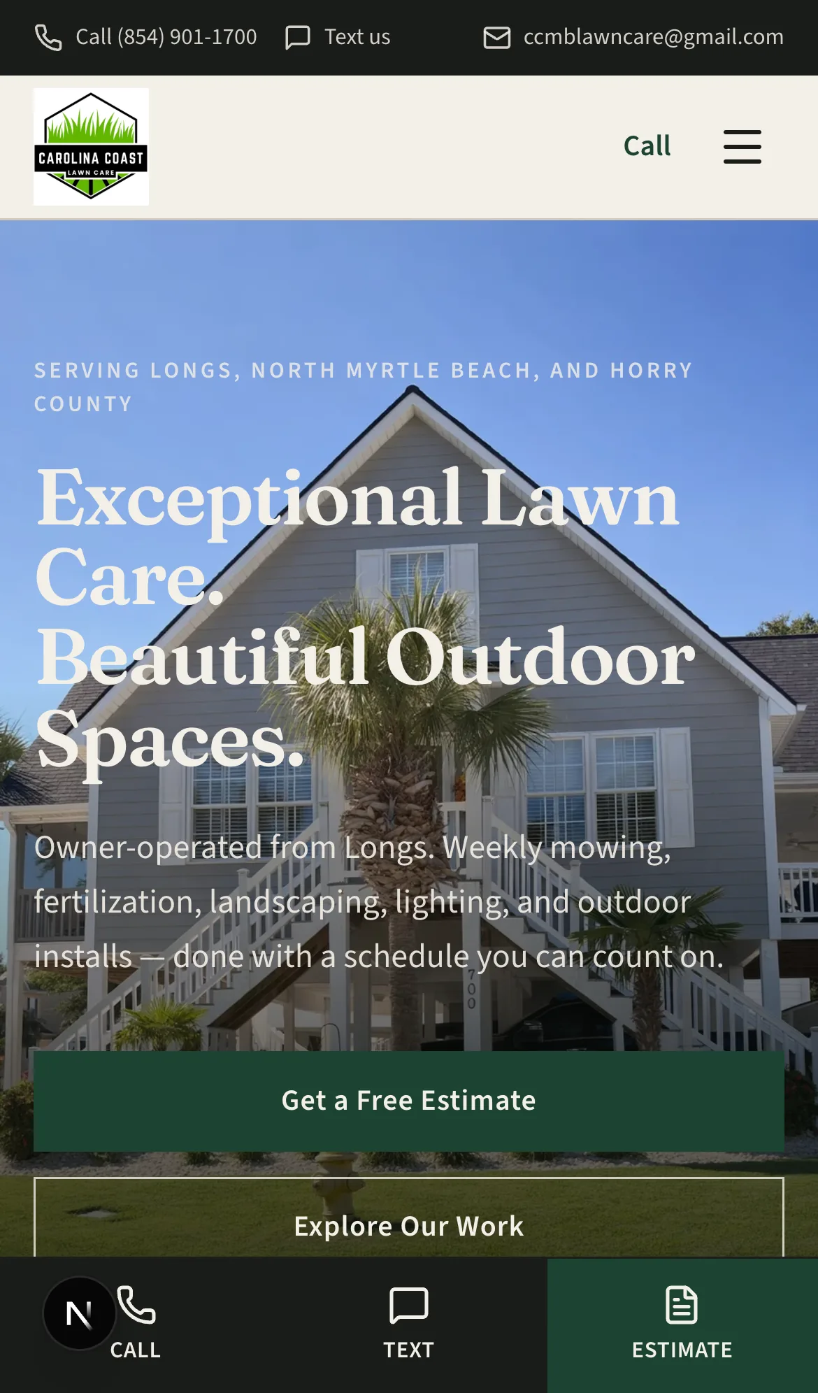 Carolina Coast Lawn Care mobile preview